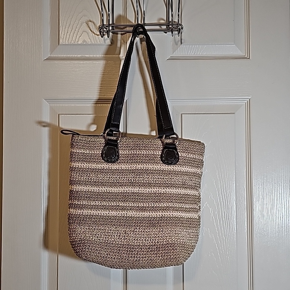 Like New Condition Cream Crochet Tote Bag